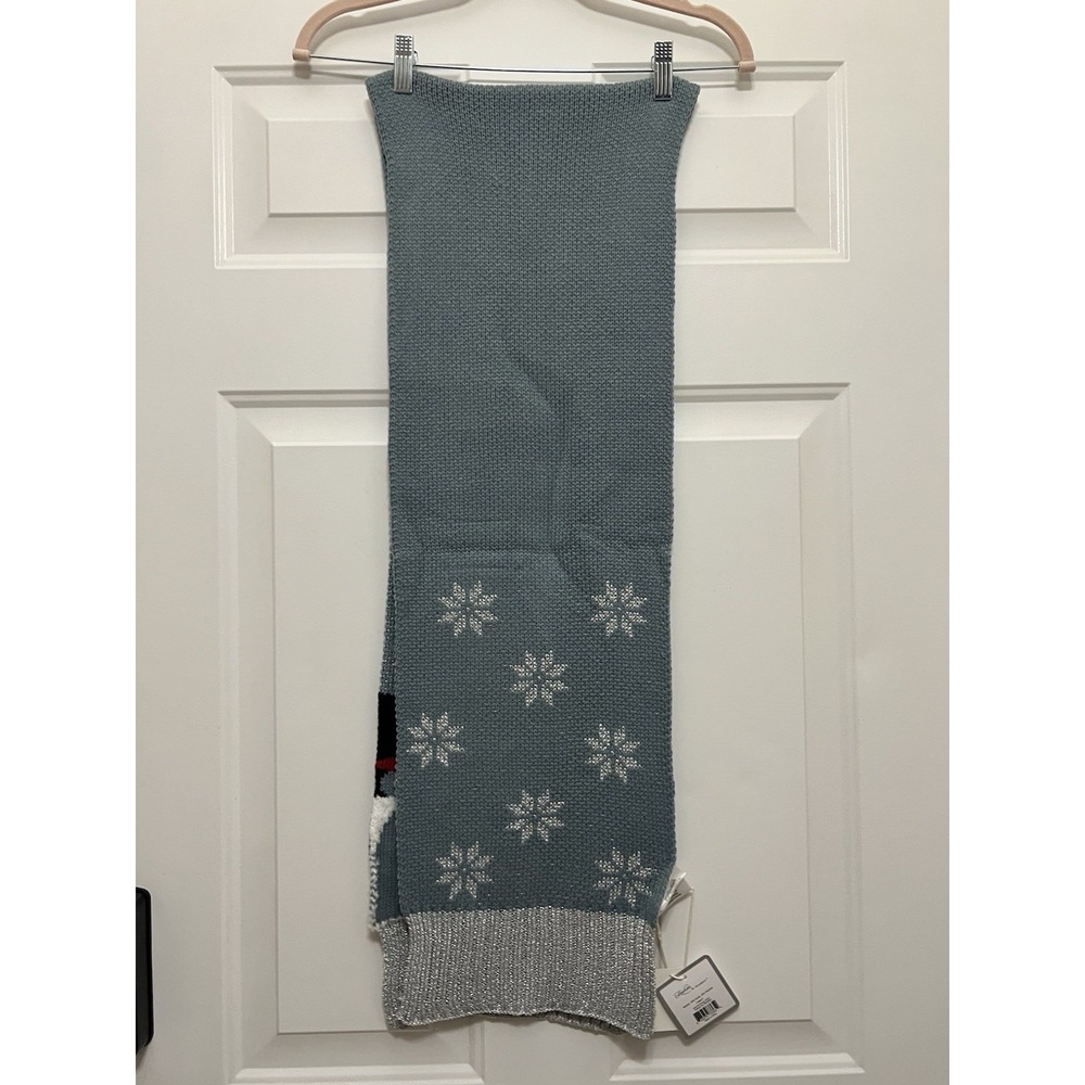 New FASHION BY MIRABEAU KNIT SNOWMAN‎ SCARF Holiday Winter Christmas Frosty - Picture 4 of 4